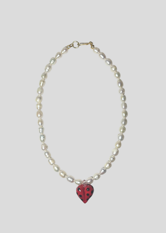 love Bug Pearl Necklace